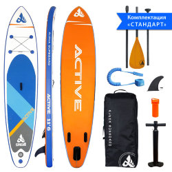 ДОСКА ДЛЯ SUP-СЕРФИНГА 353x76x15  ACTIVE ORANGE 11`6 SPORT TRAVEL SERIES BLUE