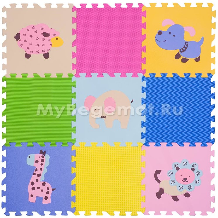 Набор мягких плиток коврик-пазл Funkids™ "Животные"