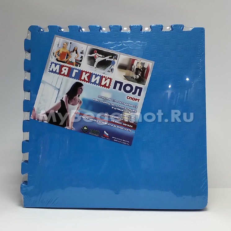 Мягкий пол, коврики-пазлы 50x50x1.4 см, синие