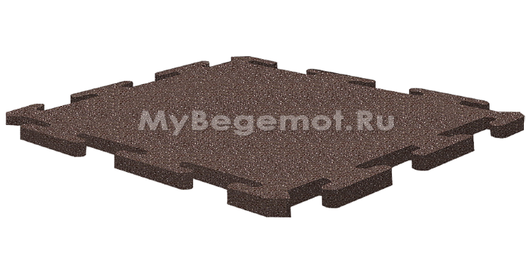 Резиновая плитка на пазлах RUBBLEX PUZZLE 1000х1000х10 мм, темно-коричневая
