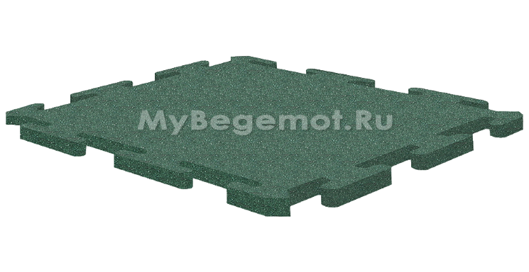 Резиновая плитка на пазлах RUBBLEX PUZZLE 1000х1000х10 мм, зеленая