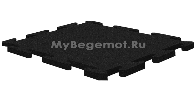 Резиновая плитка на пазлах RUBBLEX PUZZLE 1000х1000х10 мм, черная