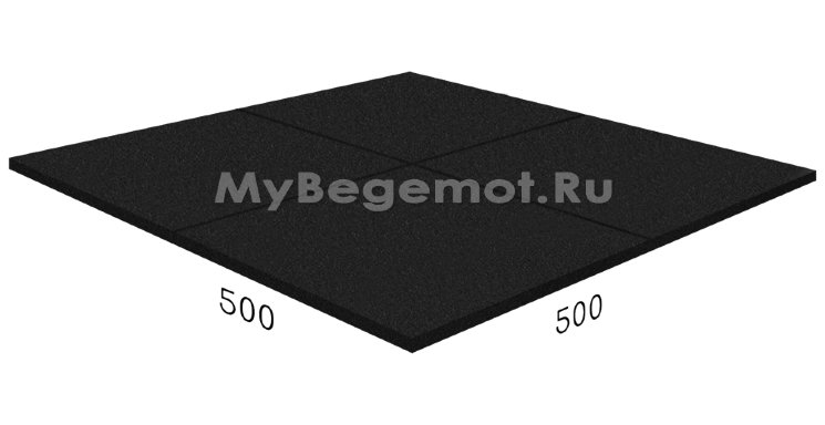 Резиновая плитка на пазлах RUBBLEX SPORT, 50x50 см, черная