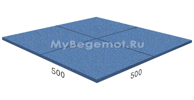 Резиновая плитка на пазлах RUBBLEX SPORT, 50x50 см, синяя