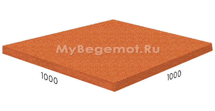 Резиновая плитка на пазлах RUBBLEX SPORT, 100x100 см, коричневая