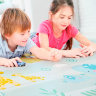 Коврик для ползания FunKids™ Medium-15 «Мамы и Дети / Звезды», двусторонний.