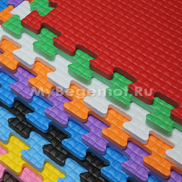 Мягкий пол, коврики-пазлы 100х100x1 см.  Жесткость 45 Shore
