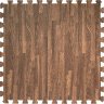 Мягкие модульные плитки-пазлы под дерево 60x60 см "Темный паркет"