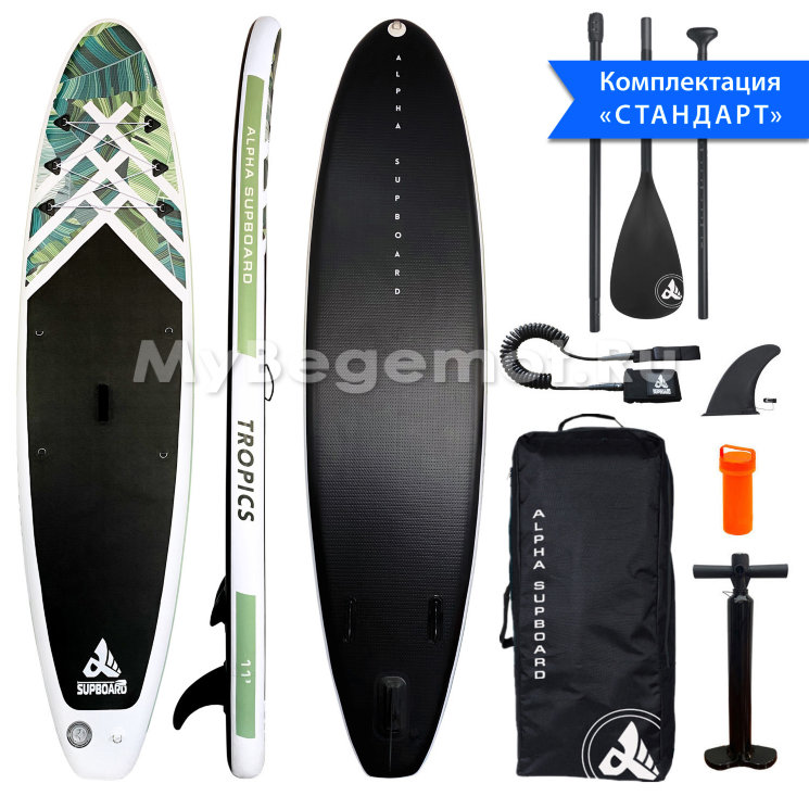 ДОСКА ДЛЯ SUP-СЕРФИНГА 335x81x15 TROPICS 11` TRAVEL SERIES